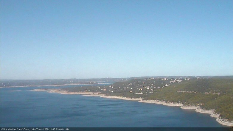 Lake Travis webcam, November 15, 2020 9:45 AM CT