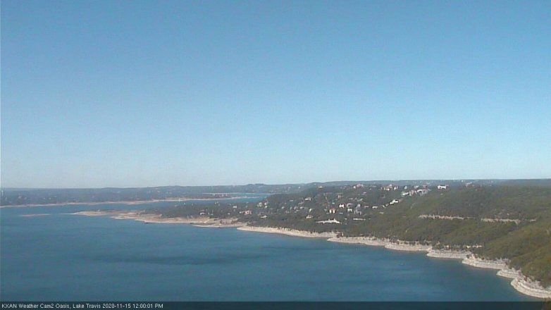 Lake Travis webcam, November 15, 2020 12:00 PM CT