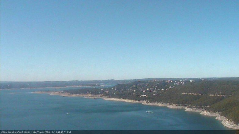 Lake Travis webcam, November 15, 2020 1:45 PM CT