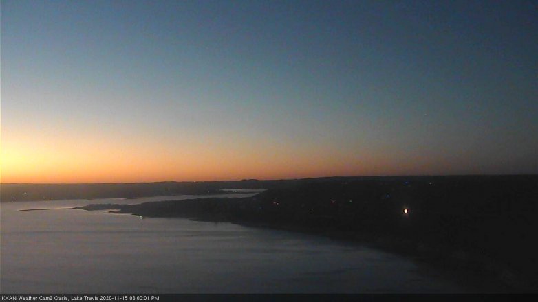 Lake Travis webcam, November 15, 2020 6:00 PM CT
