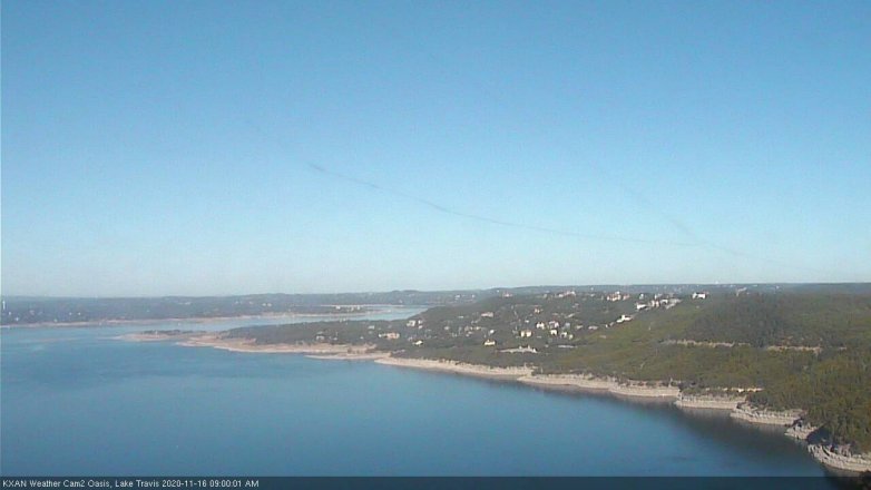 Lake Travis webcam, November 16, 2020 9:00 AM CT