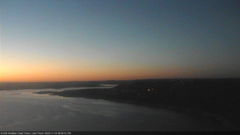 Lake Travis webcam, November 16, 2020 6:00 PM CT