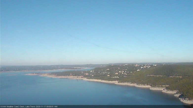 Lake Travis webcam, November 17, 2020 9:00 AM CT