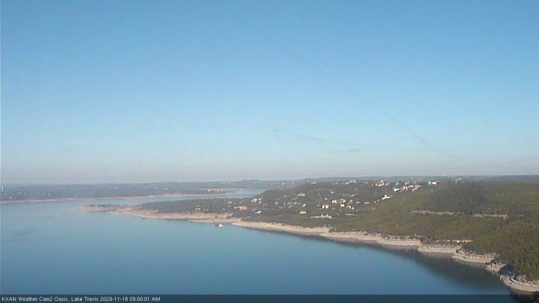 Lake Travis webcam, November 18, 2020 9:00 AM CT