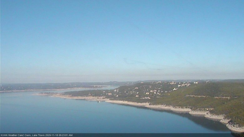 Lake Travis webcam, November 18, 2020 9:25 AM CT
