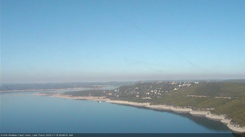 Lake Travis webcam, November 18, 2020 9:45 AM CT