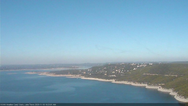 Lake Travis webcam, November 18, 2020 10:25 AM CT