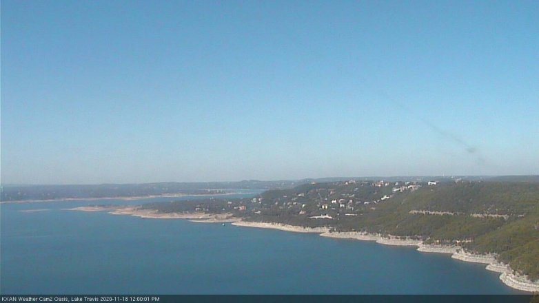 Lake Travis webcam, November 18, 2020 12:00 PM CT