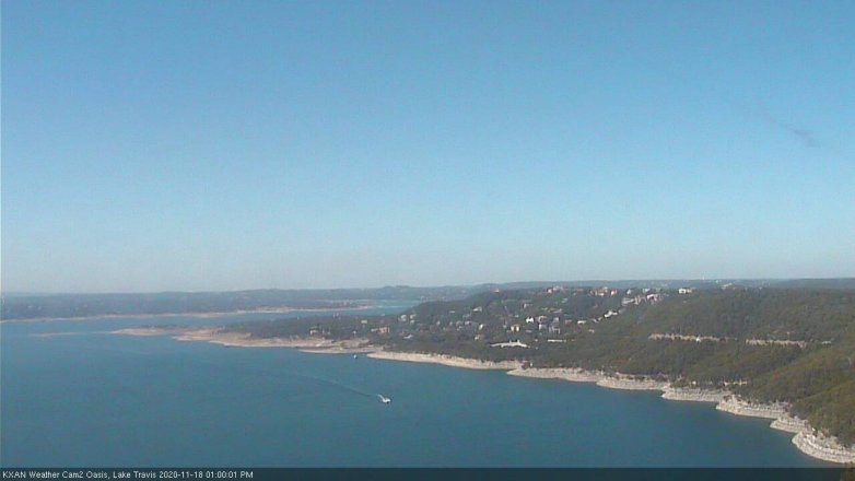 Lake Travis webcam, November 18, 2020 1:00 PM CT