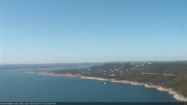 Lake Travis webcam, November 18, 2020 2:00 PM CT