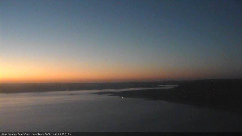 Lake Travis webcam, November 19, 2020 6:00 PM CT