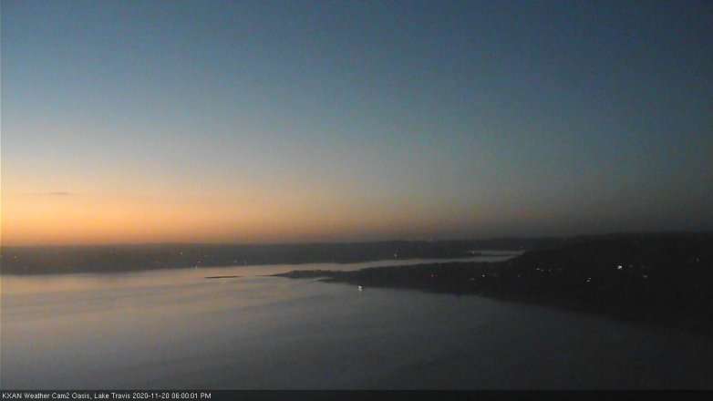 Lake Travis webcam, November 20, 2020 6:00 PM CT