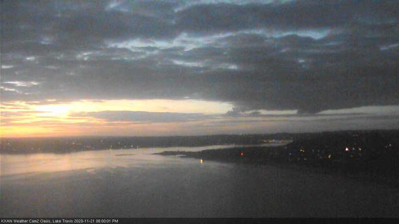 Lake Travis webcam, November 21, 2020 6:00 PM CT