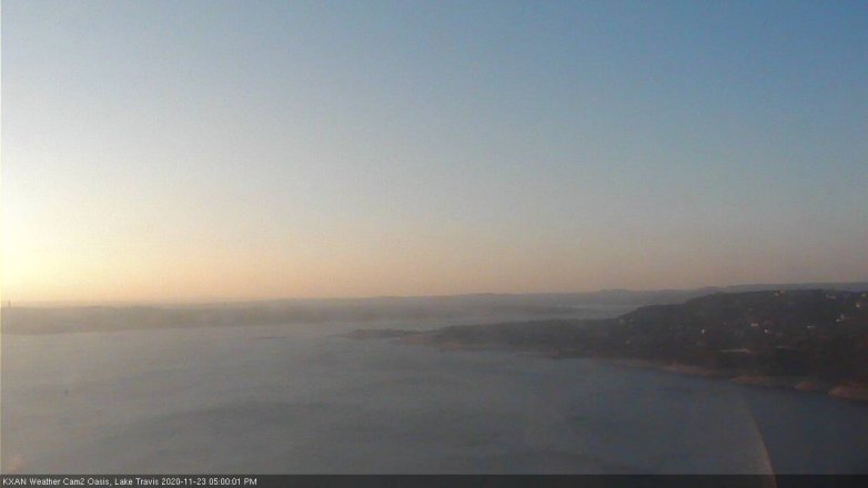 Lake Travis webcam, November 23, 2020 5:00 PM CT