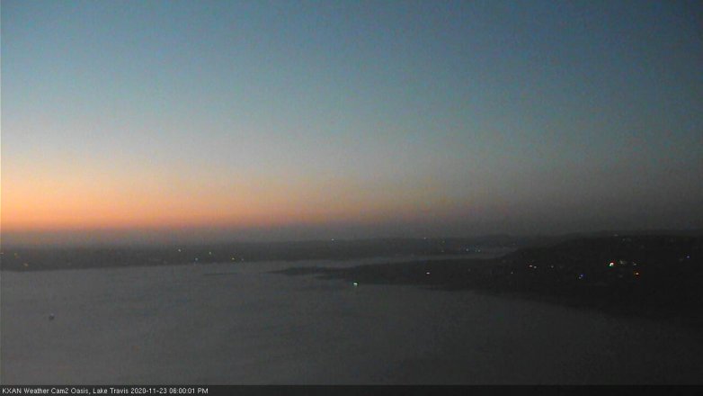 Lake Travis webcam, November 23, 2020 6:00 PM CT