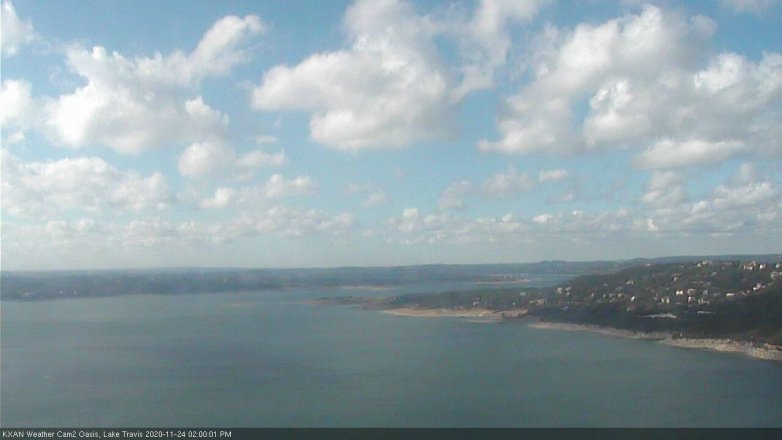 Lake Travis webcam, November 24, 2020 2:00 PM CT