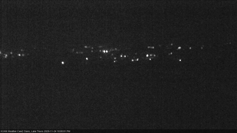 Lake Travis webcam, November 24, 2020 10:00 PM CT