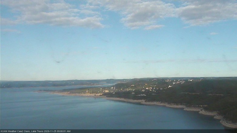 Lake Travis webcam, November 25, 2020 9:00 AM CT