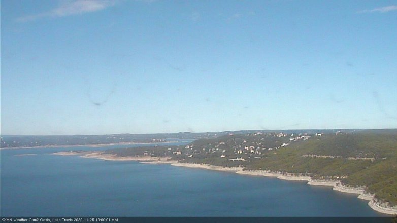 Lake Travis webcam, November 25, 2020 10:00 AM CT