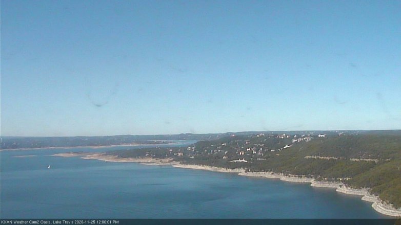 Lake Travis webcam, November 25, 2020 12:00 PM CT