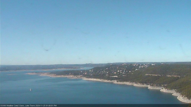 Lake Travis webcam, November 25, 2020 1:00 PM CT