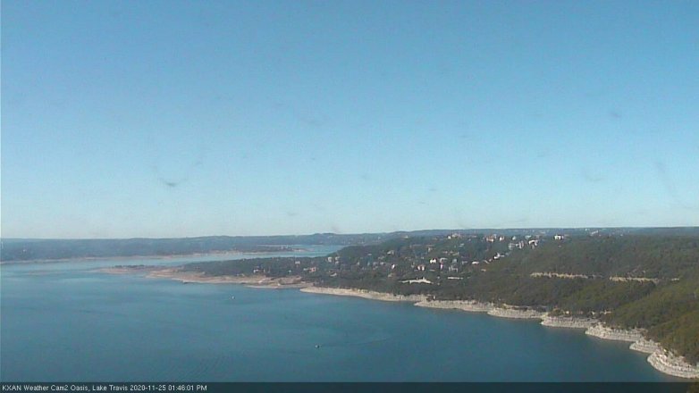 Lake Travis webcam, November 25, 2020 1:45 PM CT
