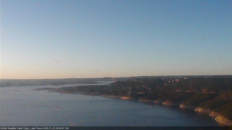 Lake Travis webcam, November 25, 2020 5:00 PM CT