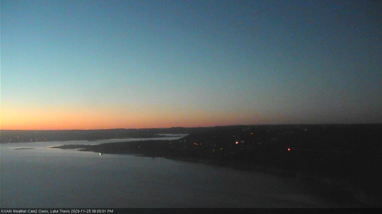 Lake Travis webcam, November 25, 2020 6:00 PM CT