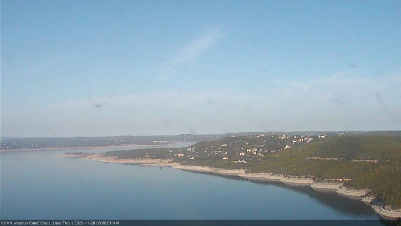 Lake Travis webcam, November 26, 2020 9:00 AM CT