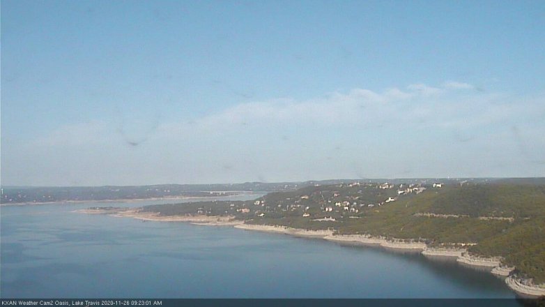 Lake Travis webcam, November 26, 2020 9:25 AM CT