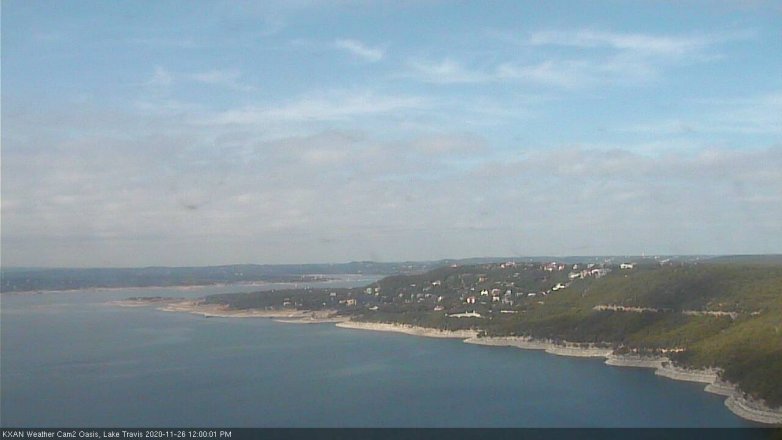 Lake Travis webcam, November 26, 2020 12:00 PM CT
