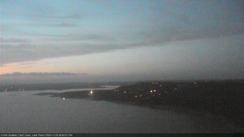 Lake Travis webcam, November 26, 2020 6:00 PM CT
