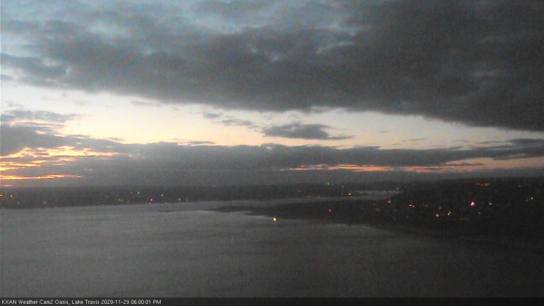 Lake Travis webcam, November 29, 2020 6:00 PM CT