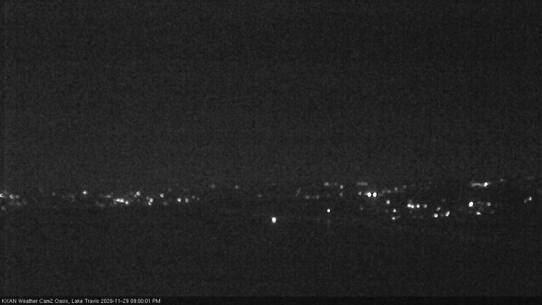 Lake Travis webcam, November 29, 2020 9:00 PM CT