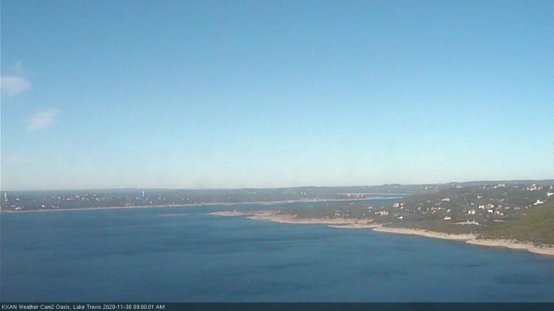 Lake Travis webcam, November 30, 2020 9:00 AM CT