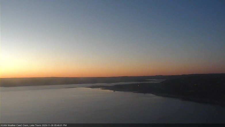 Lake Travis webcam, November 30, 2020 5:45 PM CT