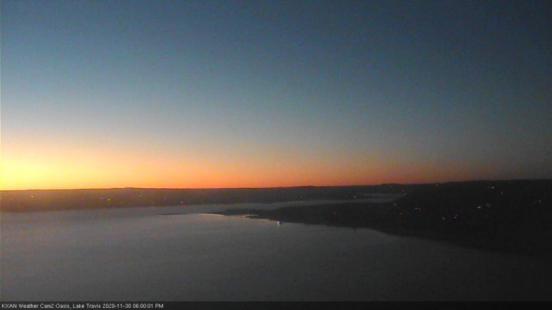 Lake Travis webcam, November 30, 2020 6:00 PM CT