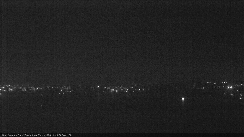 Lake Travis webcam, November 30, 2020 8:00 PM CT
