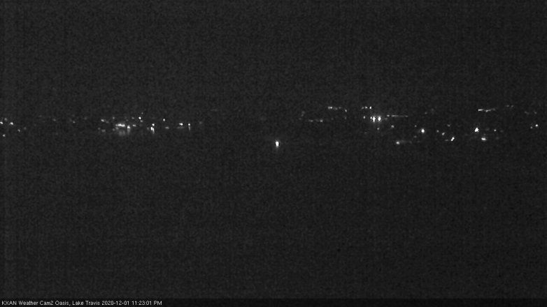 Lake Travis webcam, December 1, 2020 11:25 PM CT