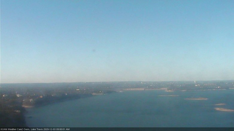 Lake Travis webcam, December 3, 2020 9:00 AM CT