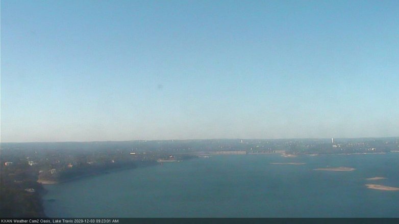 Lake Travis webcam, December 3, 2020 9:25 AM CT