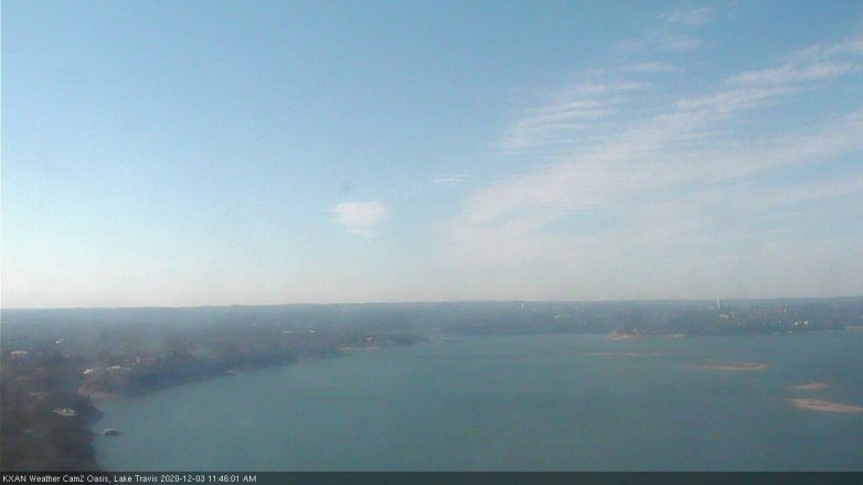 Lake Travis webcam, December 3, 2020 11:45 AM CT