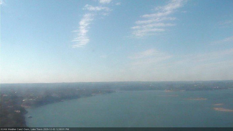Lake Travis webcam, December 3, 2020 12:00 PM CT