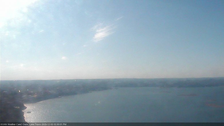 Lake Travis webcam, December 3, 2020 2:00 PM CT