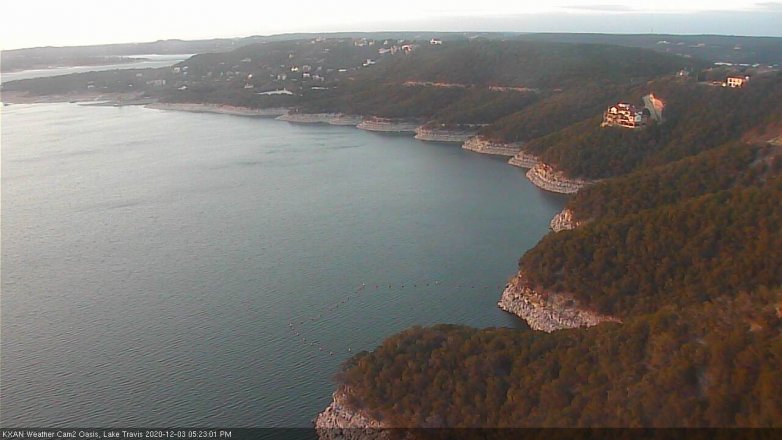 Lake Travis webcam, December 3, 2020 5:25 PM CT