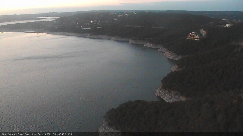 Lake Travis webcam, December 3, 2020 5:45 PM CT