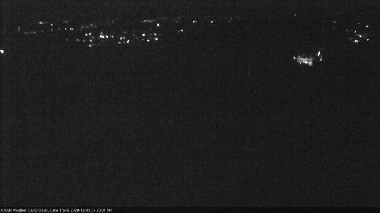 Lake Travis webcam, December 3, 2020 7:25 PM CT