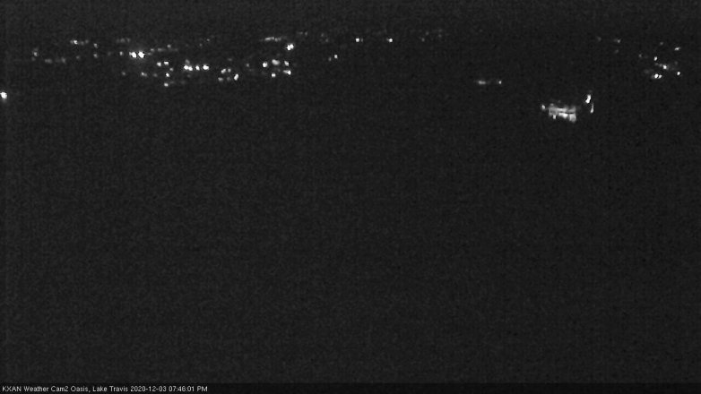 Lake Travis webcam, December 3, 2020 7:45 PM CT