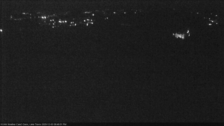 Lake Travis webcam, December 3, 2020 8:45 PM CT