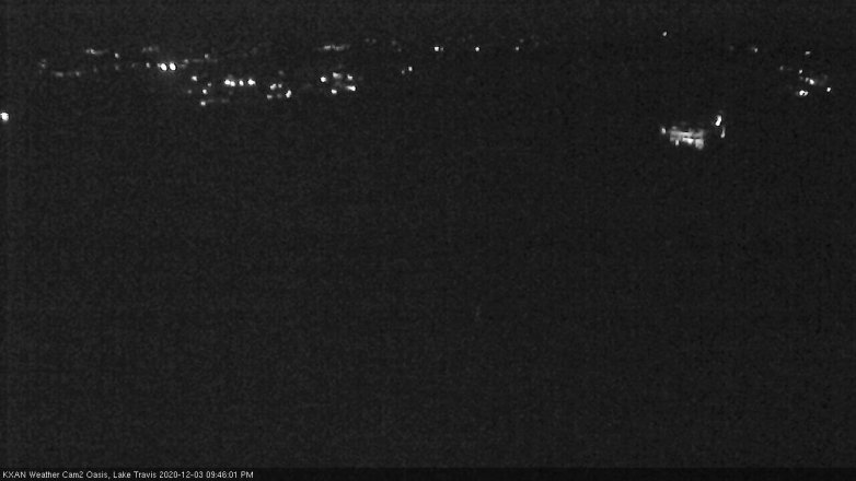Lake Travis webcam, December 3, 2020 9:45 PM CT